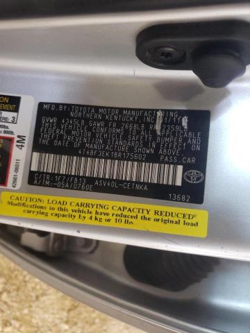 Продаж на аукціоні авто 2011 Toyota Camry Base, vin: 4T4BF3EK1BR175602, номер лоту: 45615652