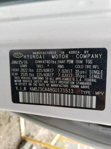 Продажа на аукционе авто 2016 Hyundai Tucson Limited, vin: KM8J3CA48GU171513, номер лота: 45629142