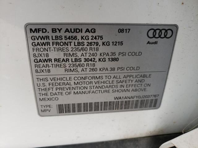 Продажа на аукционе авто 2018 Audi Q5 Premium, vin: WA1ANAFY0J2037767, номер лота: 46800042