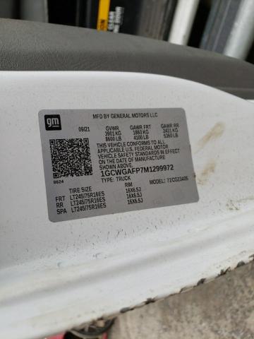 Aukcja sprzedaży 2021 Chevrolet Express G2, vin: 1GCWGAFP7M1299972, numer aukcji: 46594342