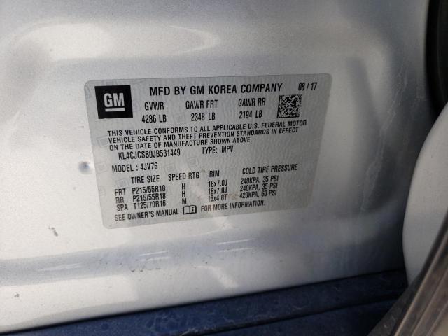 2018 Buick Encore Ess მანქანა იყიდება აუქციონზე, vin: KL4CJCSB0JB531449, აუქციონის ნომერი: 46361932