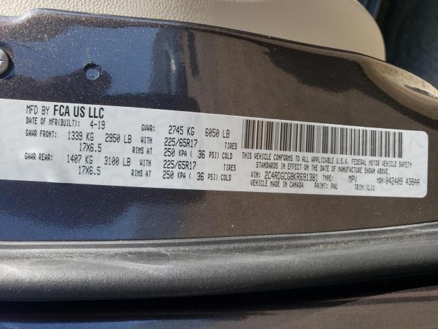 47979882 :رقم المزاد ، 2C4RDGCG8KR691381 vin ، 2019 Dodge Grand Cara مزاد بيع