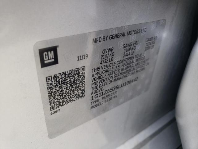 Продажа на аукционе авто 2020 Chevrolet Impala Lt, vin: 1G11Z5S36LU106442, номер лота: 48817052