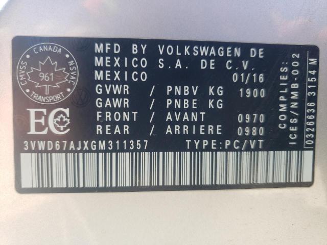 48752132 :رقم المزاد ، 3VWD67AJXGM311357 vin ، 2016 Volkswagen Jetta Se مزاد بيع