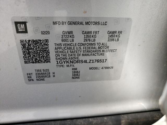 49481302 :رقم المزاد ، 1GYKNDRS4LZ176517 vin ، 2020 Cadillac Xt5 Premiu مزاد بيع