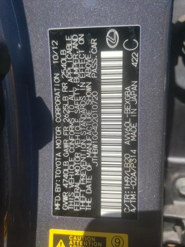 49991502 :رقم المزاد ، JTHBW1GG4D2010720 vin ، 2013 Lexus Es 300h مزاد بيع