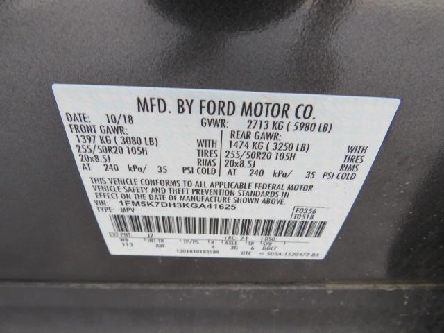 Продаж на аукціоні авто 2019 Ford Explorer X, vin: 1FM5K7DH3KGA41625, номер лоту: 59415562