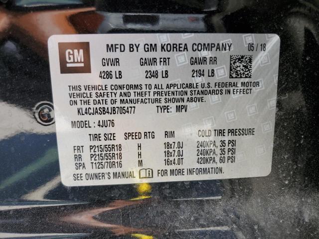 50726562 :رقم المزاد ، KL4CJASB4JB705477 vin ، 2018 Buick Encore Pre مزاد بيع