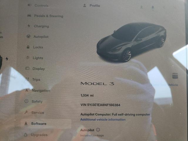 Aukcja sprzedaży 2022 Tesla Model 3, vin: 5YJ3E1EA8NF186384, numer aukcji: 51010392