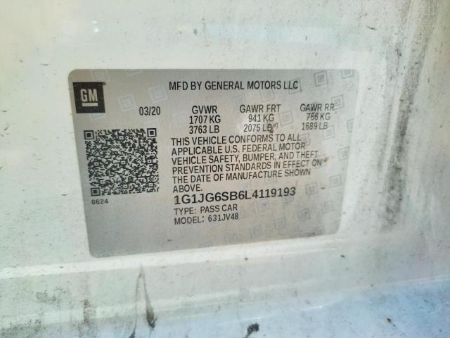 Продаж на аукціоні авто 2020 Chevrolet Sonic, vin: 1G1JG6SB6L4119193, номер лоту: 51594352