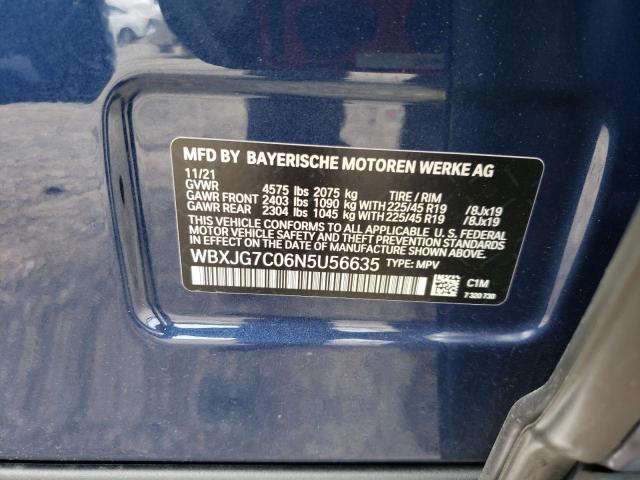 52060662 :رقم المزاد ، WBXJG7C06N5U56635 vin ، 2022 Bmw X1 Sdrive2 مزاد بيع