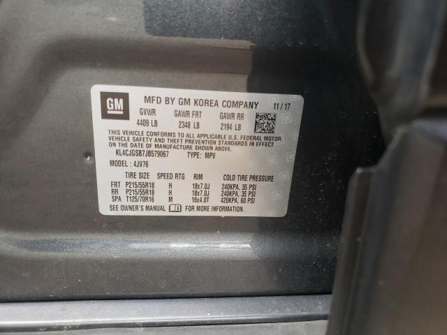 53211882 :رقم المزاد ، KL4CJGSB7JB579067 vin ، 2018 Buick Encore Ess مزاد بيع