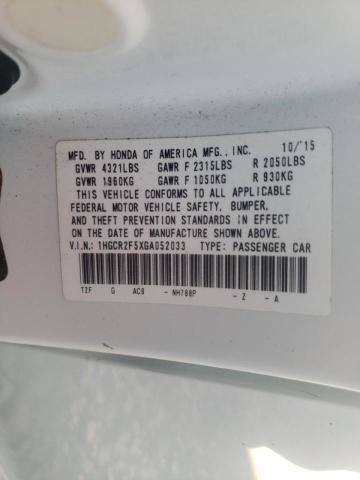 Aukcja sprzedaży 2016 Honda Accord Sport, vin: 1HGCR2F5XGA052033, numer aukcji: 53079892