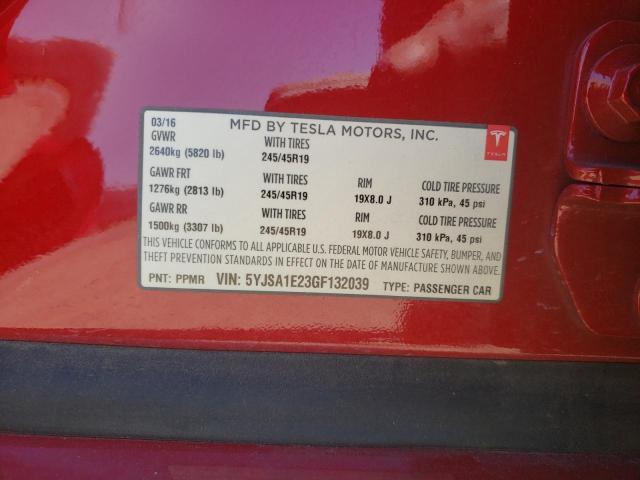53424052 :رقم المزاد ، 5YJSA1E23GF132039 vin ، 2016 Tesla Model S مزاد بيع