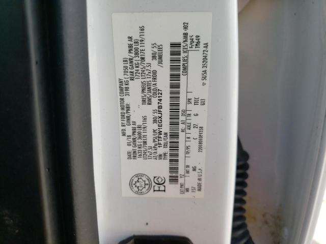 2018 Ford F150 Super მანქანა იყიდება აუქციონზე, vin: 1FTFW1EGXJFB74127, აუქციონის ნომერი: 53420312