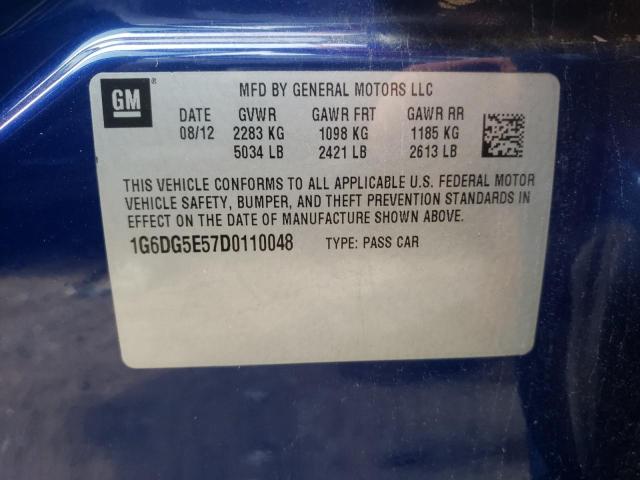 54369782 :رقم المزاد ، 1G6DG5E57D0110048 vin ، 2013 Cadillac Cts Luxury Collection مزاد بيع