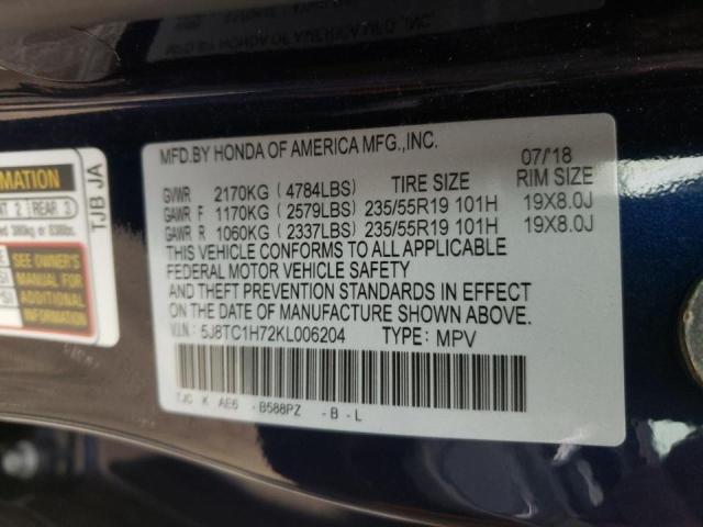 Продажа на аукционе авто 2019 Acura Rdx Advanc, vin: 5J8TC1H72KL006204, номер лота: 54972522