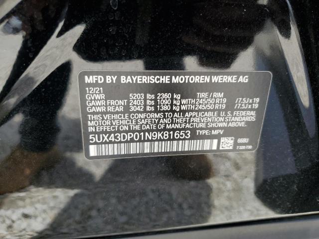 Aukcja sprzedaży 2022 Bmw X3 Sdrive3, vin: 5UX43DP01N9K81653, numer aukcji: 55345152