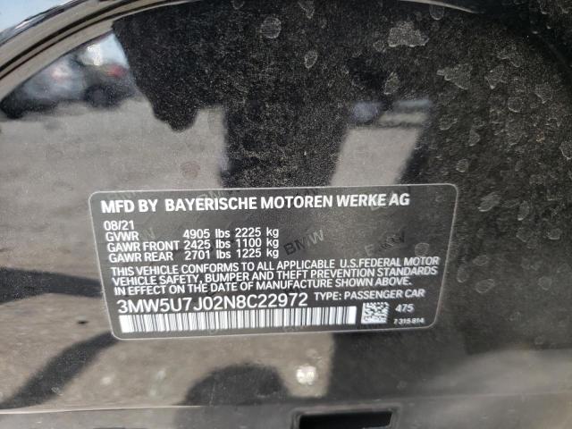 56059062 :رقم المزاد ، 3MW5U7J02N8C22972 vin ، 2022 Bmw M340i مزاد بيع
