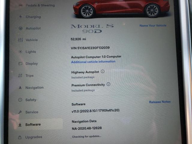 53424052 :رقم المزاد ، 5YJSA1E23GF132039 vin ، 2016 Tesla Model S مزاد بيع