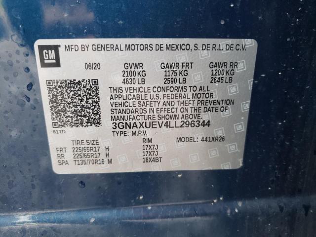 Продажа на аукционе авто 2020 Chevrolet Equinox, vin: 3GNAXUEV4LL296344, номер лота: 56642962