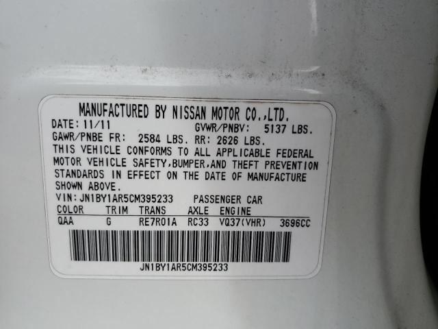 Aukcja sprzedaży 2012 Infiniti M37 X, vin: JN1BY1AR5CM395233, numer aukcji: 55884662