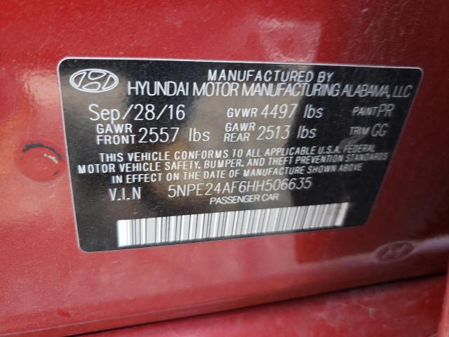 Aukcja sprzedaży 2017 Hyundai Sonata Se, vin: 5NPE24AF6HH506635, numer aukcji: 56993902