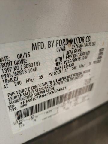 2016 Ford Explorer მანქანა იყიდება აუქციონზე, vin: 1FM5K7B84GGA74921, აუქციონის ნომერი: 56430872