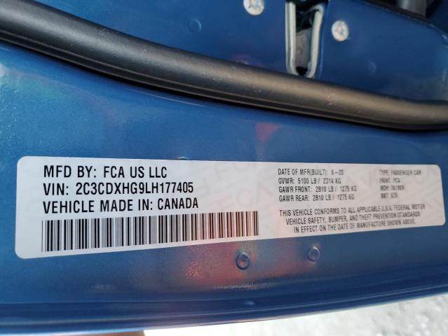 Auction sale of the 2020 Dodge Charger Gt, vin: 2C3CDXHG9LH177405, lot number: 56796122