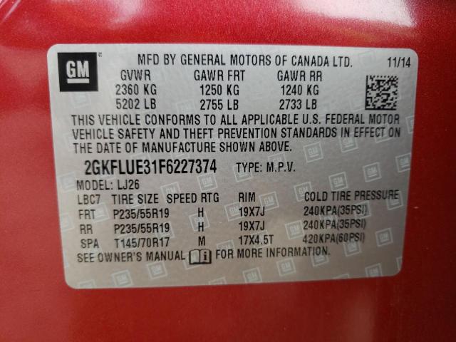 Aukcja sprzedaży 2015 Gmc Terrain Denali, vin: 2GKFLUE31F6227374, numer aukcji: 57172762
