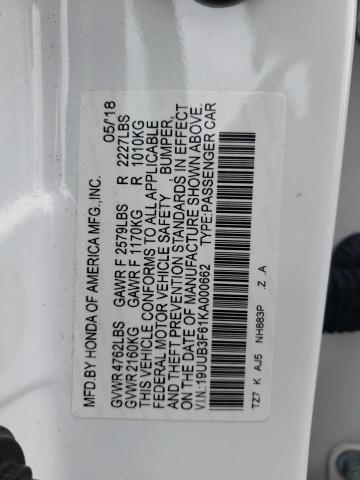 Aukcja sprzedaży 2019 Acura Tlx Techno, vin: 19UUB3F61KA000662, numer aukcji: 57869972