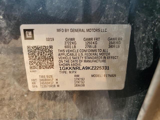 Продаж на аукціоні авто 2019 Gmc Acadia Sle, vin: 1GKKNRLA9KZ225331, номер лоту: 57674402