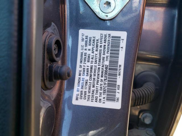 Aukcja sprzedaży 2018 Honda Civic Exl, vin: 19XFC1F78JE000462, numer aukcji: 58899432
