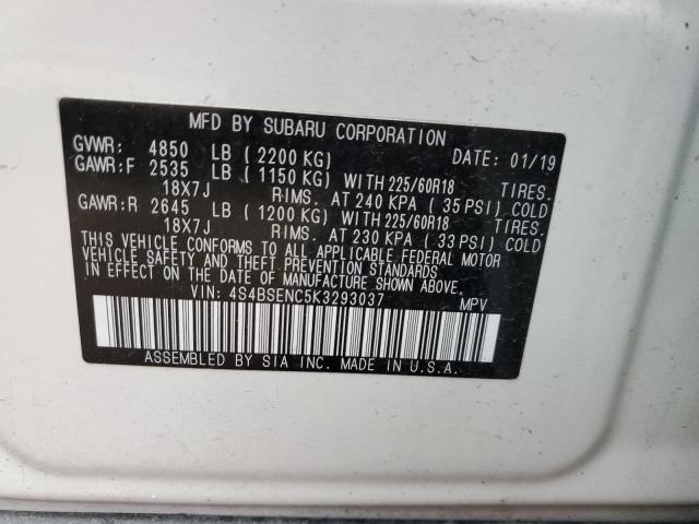 Продаж на аукціоні авто 2019 Subaru Outback 3.6r Limited, vin: 4S4BSENC5K3293037, номер лоту: 58073952
