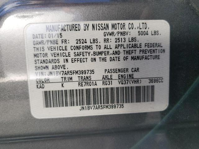 2015 Infiniti Q50 Base მანქანა იყიდება აუქციონზე, vin: JN1BV7AR5FM399735, აუქციონის ნომერი: 60538482