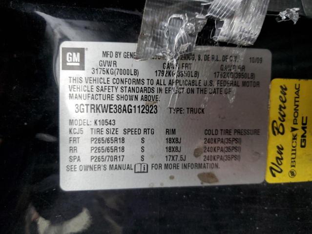 Aukcja sprzedaży 2010 Gmc Sierra K1500 Slt, vin: 3GTRKWE38AG112923, numer aukcji: 60677692