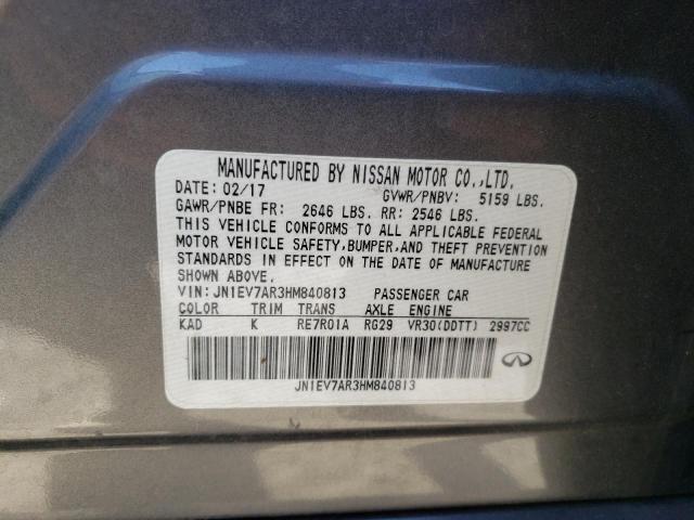 61650532 :رقم المزاد ، JN1EV7AR3HM840813 vin ، 2017 Infiniti Q50 Premium مزاد بيع