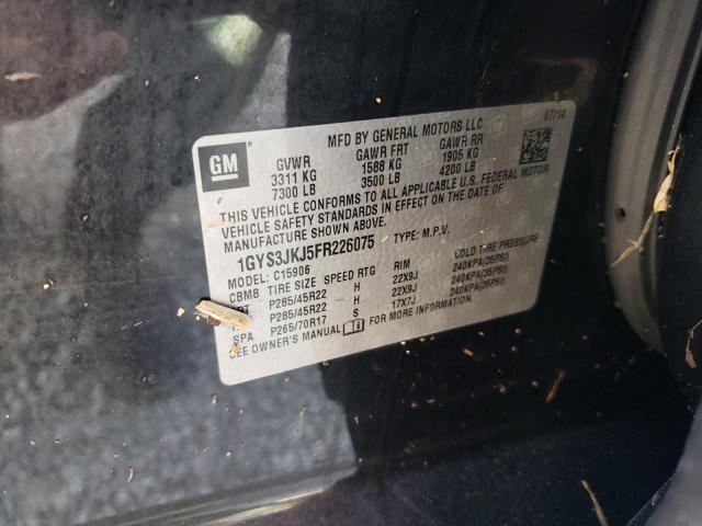 61844692 :رقم المزاد ، 1GYS3JKJ5FR226075 vin ، 2015 Cadillac Escalade Esv Premium مزاد بيع