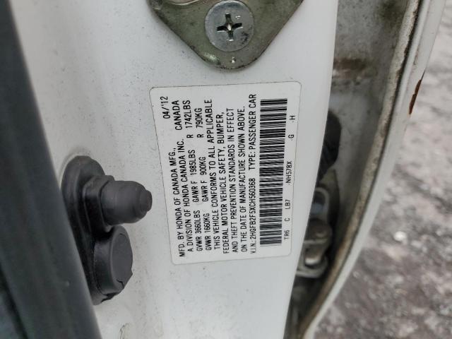 Aukcja sprzedaży 2012 Honda Civic Lx, vin: 2HGFB2F5XCH560368, numer aukcji: 61922822