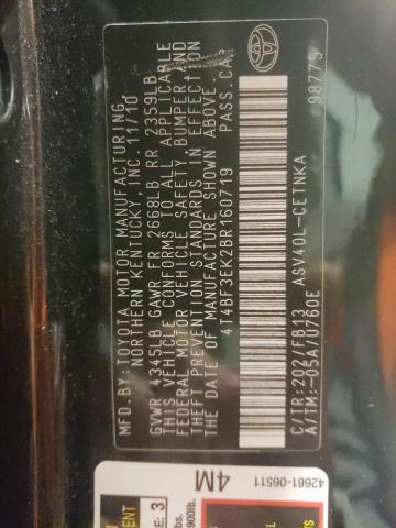 62159012 :رقم المزاد ، 4T4BF3EK2BR160719 vin ، 2011 Toyota Camry Base مزاد بيع