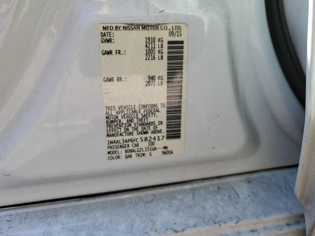 2015 Nissan Altima 2.5 მანქანა იყიდება აუქციონზე, vin: 1N4AL3AP6FC582417, აუქციონის ნომერი: 63024402