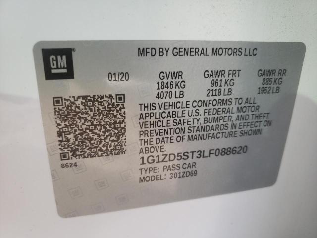 Продаж на аукціоні авто 2020 Chevrolet Malibu Lt, vin: 1G1ZD5ST3LF088620, номер лоту: 62773802