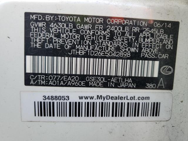 61792082 :رقم المزاد ، JTHBF1D26E5042898 vin ، 2014 Lexus Is 250 مزاد بيع