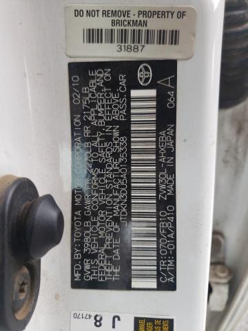 62319152 :رقم المزاد ، JTDKN3DU5A0135338 vin ، 2010 Toyota Prius مزاد بيع