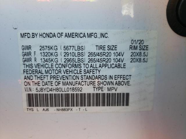 Aukcja sprzedaży 2020 Acura Mdx Advanc, vin: 5J8YD4H80LL018592, numer aukcji: 63672932