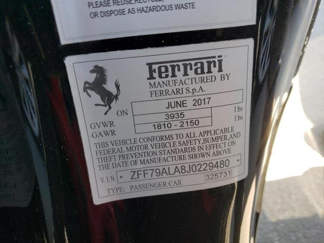 2018 Ferrari 488 Gtb მანქანა იყიდება აუქციონზე, vin: ZFF79ALA8J0229480, აუქციონის ნომერი: 63959972