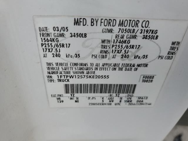 Aukcja sprzedaży 2005 Ford F150, vin: 1FTPW12575KE20555, numer aukcji: 60998852