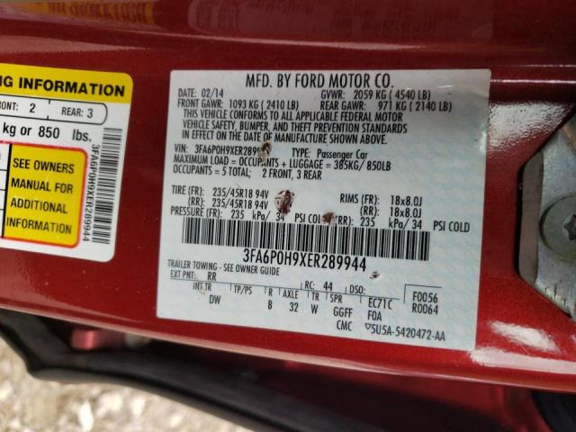 Продаж на аукціоні авто 2014 Ford Fusion Se, vin: 3FA6P0H9XER289944, номер лоту: 63709302