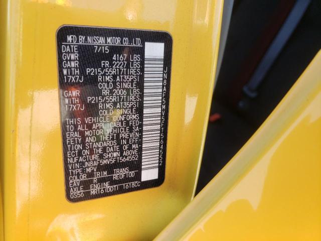 2015 Nissan Juke S მანქანა იყიდება აუქციონზე, vin: JN8AF5MV5FT564552, აუქციონის ნომერი: 63864712