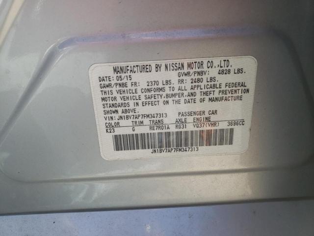 Продаж на аукціоні авто 2015 Infiniti Q50 Base, vin: JN1BV7AP7FM347313, номер лоту: 65177082